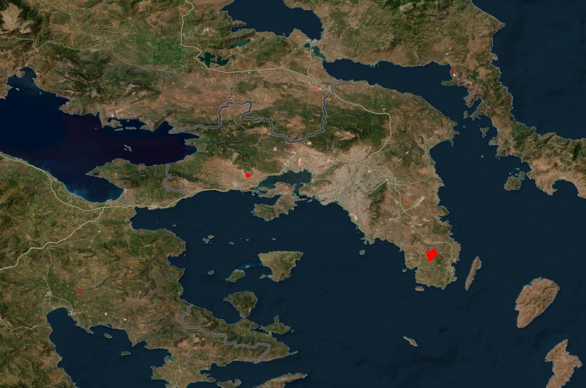 Ενεργές φωτιές τώρα στην Ελλάδα – Ζωντανή απεικόνιση των πύρινων μετώπων