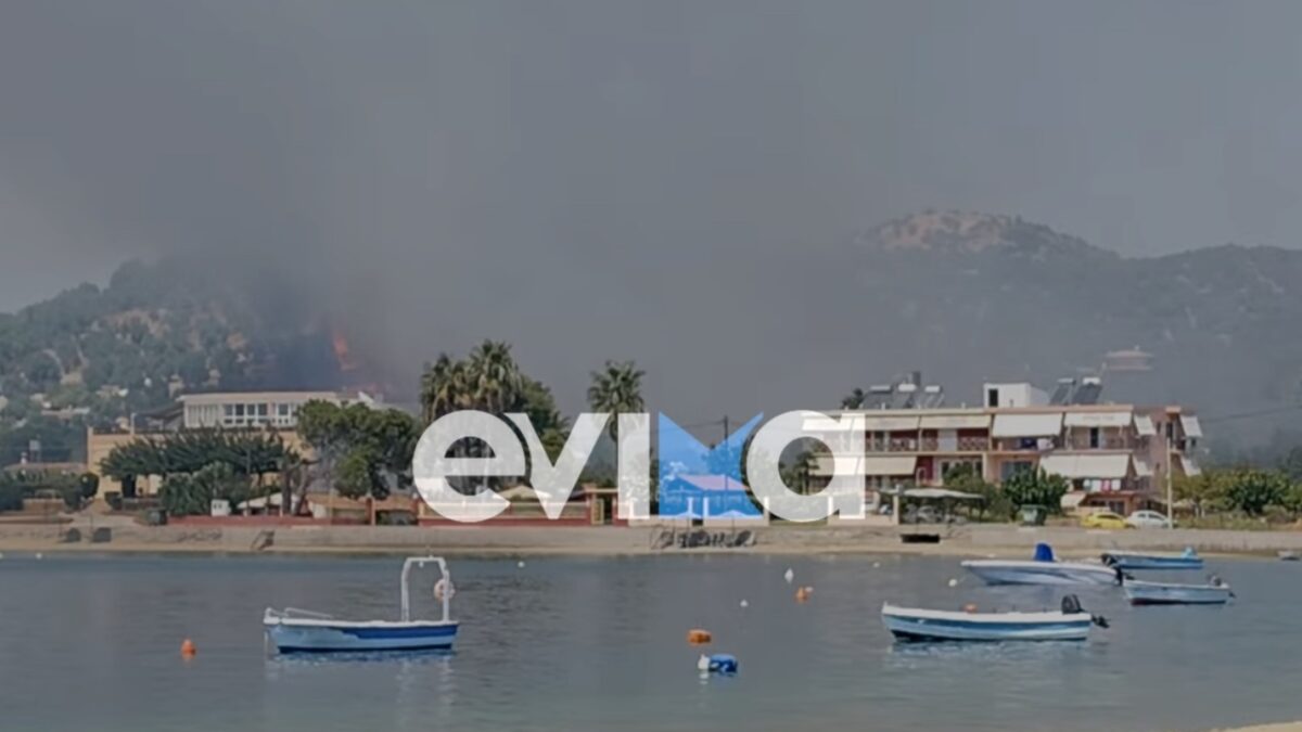 Μάχη με τις Φλόγες στη Βόρεια Εύβοια – Κίνδυνος στην Αιδηψό