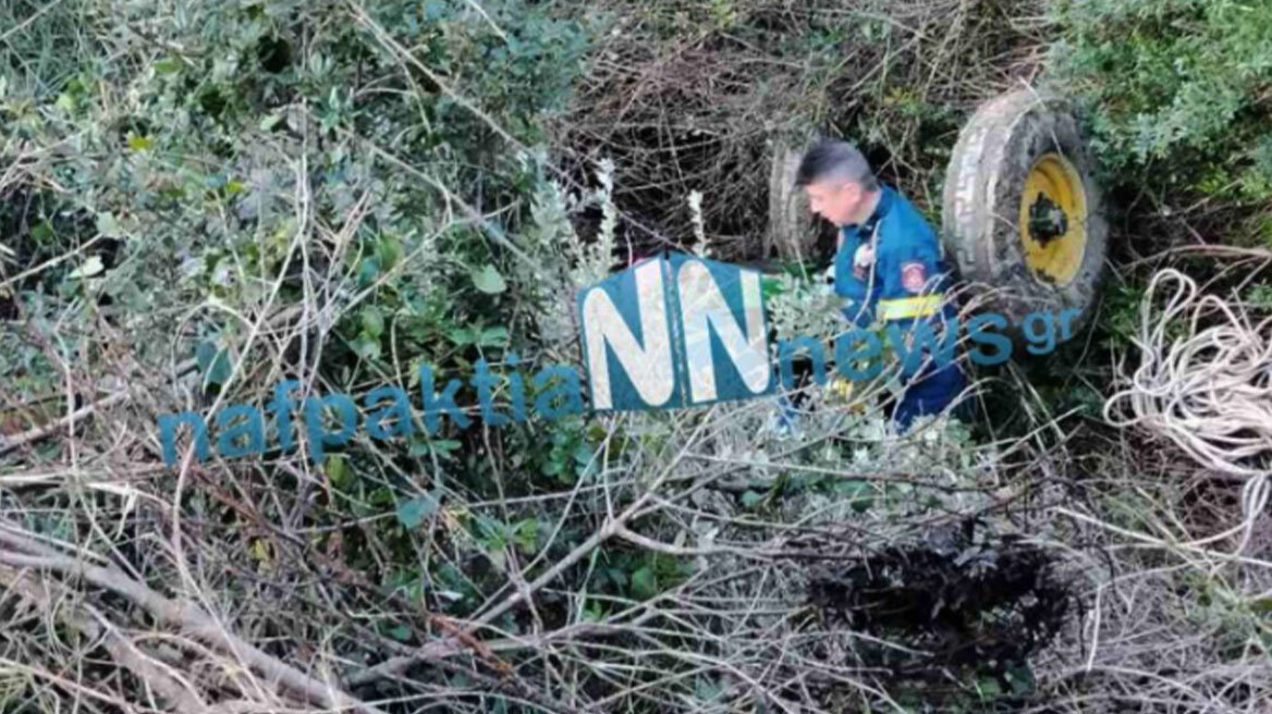Τρακτέρ ανατράπηκε σε ρέμα στο Μεσολόγγι: Οδηγός χωρίς τις αισθήσεις