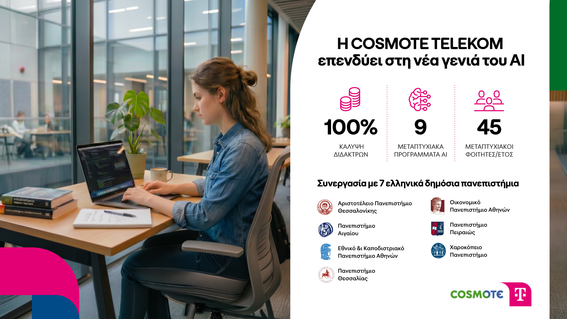 Η COSMOTE TELEKOM επενδύει σε μεταπτυχιακές σπουδές στην τεχνητή νοημοσύνη Η COSMOTE TELEKOM επενδύει σε μεταπτυχιακές σπουδές στην τεχνητή νοημοσύνη