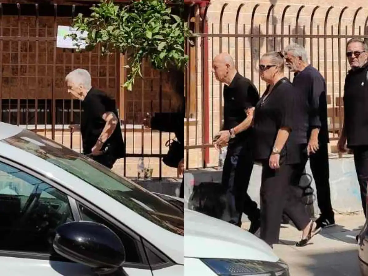 Γιώργος Μαζωνάκης: Συντετριμμένοι οι γονείς του, Κλειώ και Μανώλης, στην κηδεία του στη Νίκαια – Φωτογραφίες